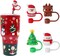 4 Pcs Christmas Straw Cover Cap for Stanley Cup, 10mm 0.4in Stanley Accessories Xmas Straw Toppers Cap with 30&40 Oz Tumbler with Handle Dust-Proof Reusable Straw Tips Lids for Christmas Gifts